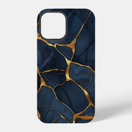 Japans Kintsugi Donkerblauw iPhone 12 Hoesje