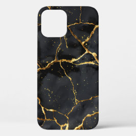 Japans Kintsugi Zwart & Goud iPhone 12 Hoesje
