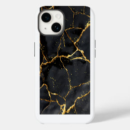 Japans Kintsugi Zwart & Goud iPhone 14 Hoesje