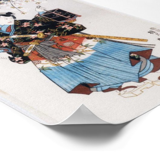 Japans Klassiek  Ukiyo-e Samurai Poster (Hoek)