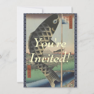 Japans Koi Fish Festival Flag Antiek Kaart