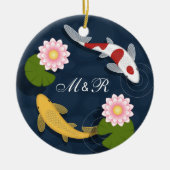 Japans Koi Fish Monogram Initialen Keramisch Ornament (Voorkant)