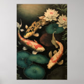 Japans Koi Fish Pond Art Print Poster (Voorkant)