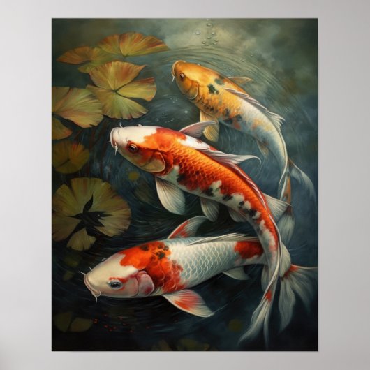 Japans Koi Fish Pond Art Print Poster (Voorkant)