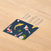 Japans Koi Fish Pond Party Acryl Uitnodigingen (Laagn)