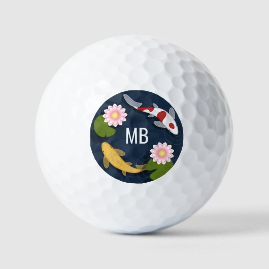 Japans Koi Monogram Initialen Golfballen (Voorkant)