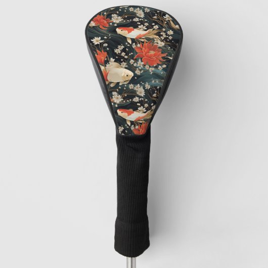 Japans Koi Vis Naadloos Patroon Golfheadcover (Voorkant)