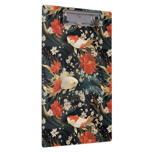 Japans Koi Vis Naadloos Patroon Klembord (Rechts)