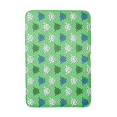 Japans konijnenblad, groen, blauw en wit badmat (Voorkant Verticaal)