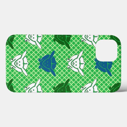 Japans konijnenblad, groen, blauw en wit Case-Mate iPhone case (Achterkant (horizontaal))