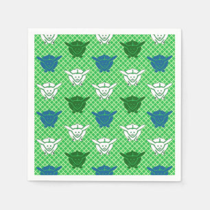 Japans konijnenblad, groen, blauw en wit servetten