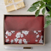 Japans kraan White Cherry Blossom Red Tissuepapier (Geschenk)