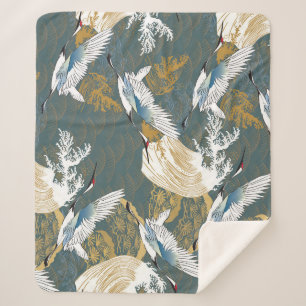 Japans kraanvogelpatroon sherpa deken