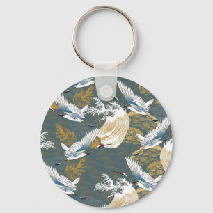 Japans  kraanvogelpatroon sleutelhanger
