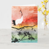 Japans kraanWenskaart Kaart (Gele Bloem)