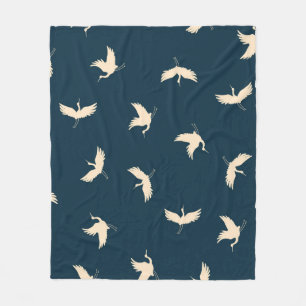 Japans kranen silhouet  patroon fleece deken