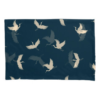 Japans kranen silhouet  patroon kussensloop