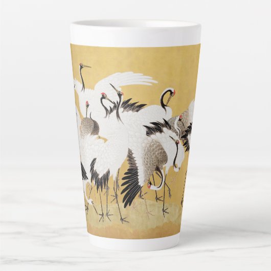 Japans kuddekranen  Vogelrijk Classic Latte Mok (Voorkant)
