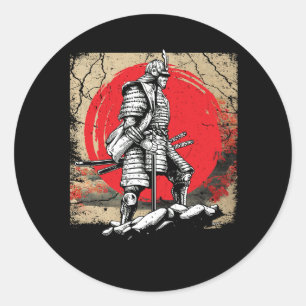 Japans Kunst Samurai Fighter Retro Martial Ronde Sticker