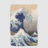  japans kunstoceaanlandschap grote golf golfhanddoek (Voorkant)