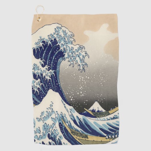 japans kunstoceaanlandschap grote golf golfhanddoek (Voorkant)