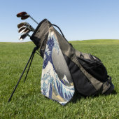 japans kunstoceaanlandschap grote golf golfhanddoek (Groen)