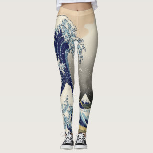  japans kunstoceaanlandschap grote golf leggings