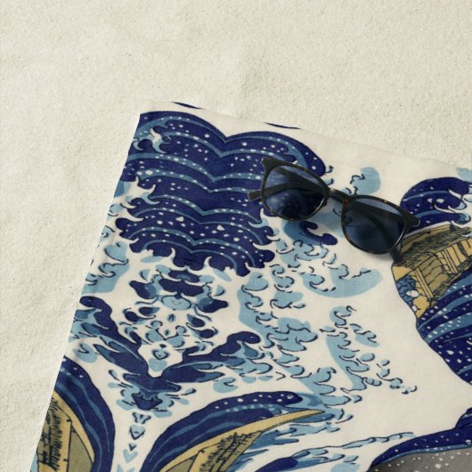 japans kunstoceaanlandschap grote golf strandlaken (In situ)