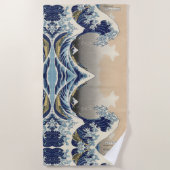 japans kunstoceaanlandschap grote golf strandlaken (Voorkant)