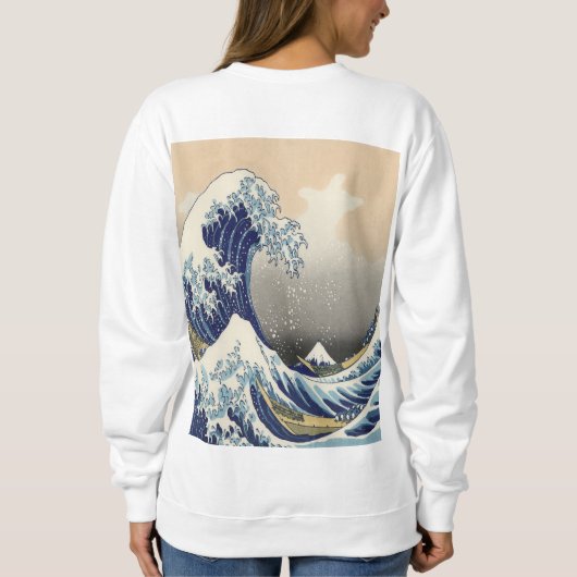japans kunstoceaanlandschap grote golf trui (Achterkant)