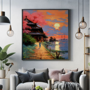 Japans kust-impressionisme foto afdruk