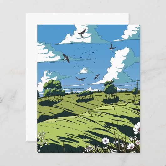 Japans  landschap bij nacht (Voorkant / Achterkant)