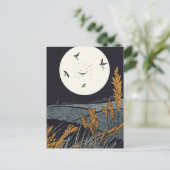 Japans landschap bij nacht briefkaart (Staand voorkant)