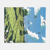 Japans  landschap bij nacht fleece deken (Voorkant (Horizontaal))