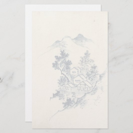 japans landschap briefpapier (Voorkant / Achterkant)