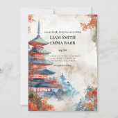Japans landschap bruiloft uitnodiging (Voorkant)