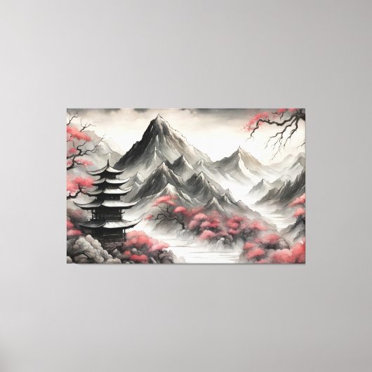 Japans landschap canvas afdruk (Voorkant)