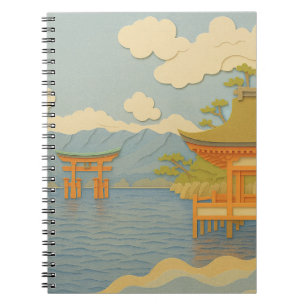 JAPANS LANDSCHAP Itsukushima papiersnijden Notitieboek