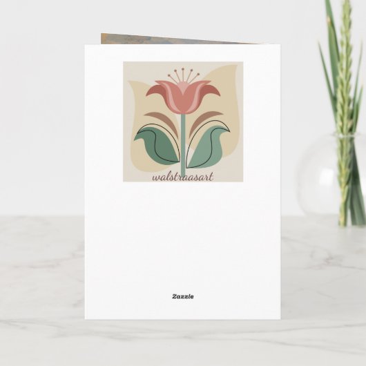 Japans landschap met roze bloemen aangepaste tekst kaart (Achterkant)