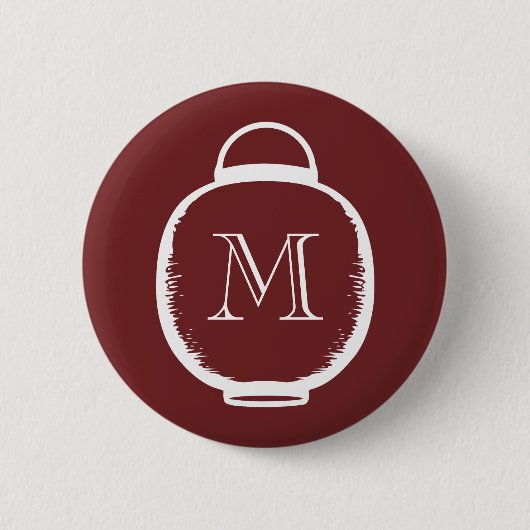 Japans Lantern Monogram Ronde Button 5,7 Cm (Voorkant)