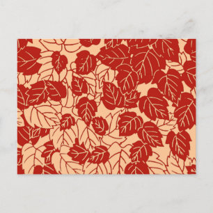 Japans Leaf Print, Mandarijns Oranje Briefkaart
