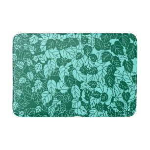 Japans Leaf Print, Turquoise en Aqua Badmat