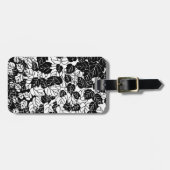 Japans Leaf Print, zwart en wit Bagagelabel (Voorkant horizontaal)