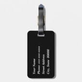 Japans Leaf Print, zwart en wit Bagagelabel (Achterkant verticaal)