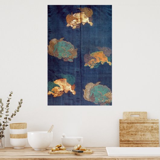 Japans leeuwenpatroon Poster (Keuken)