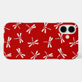 Japans Libellenpatroon, Diep rood en wit Case-Mate iPhone Case (Achterkant (horizontaal))