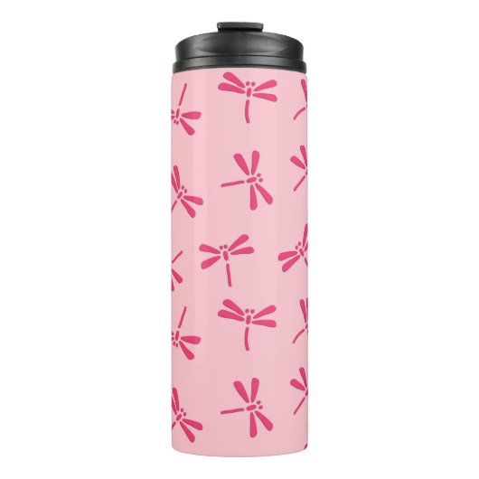 Japans liftpatroon, lichtkoraalroze thermosbeker (Voorkant)