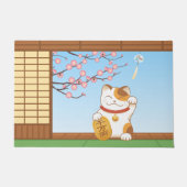 Japans Lucky Calico Cat, Maneki Neko Deurmat (Voorkant)