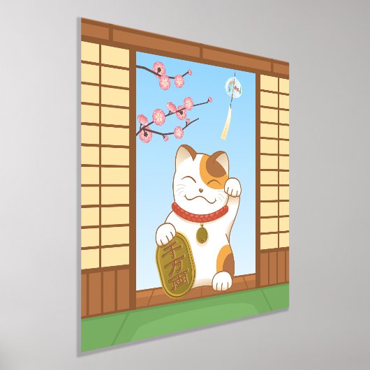 Japans Lucky Calico Cat, Maneki Neko Folie Afdrukken (Laagn)