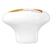 Japans Lucky Calico Cat, Maneki Neko Keramische Knop (Zijkant)